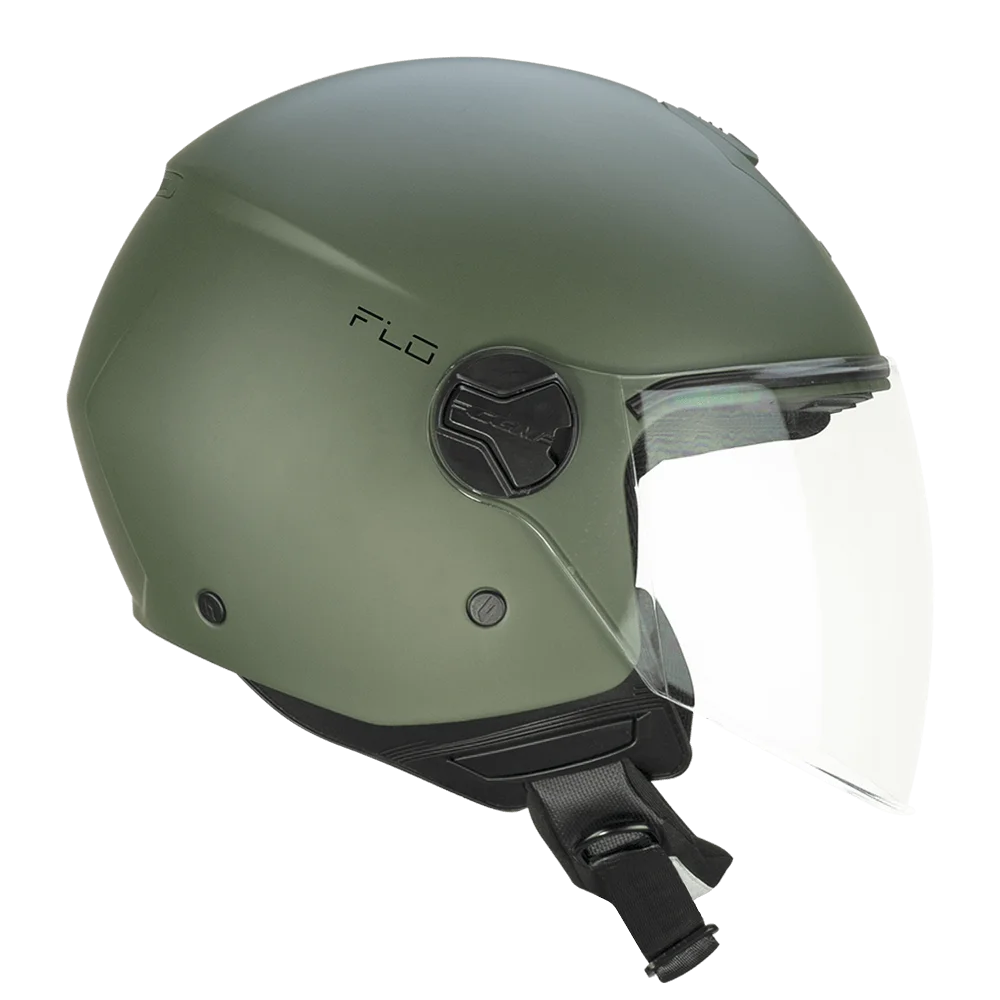CASCO JET CGM 167 FLO MONO - verde opaco/visiera lunga