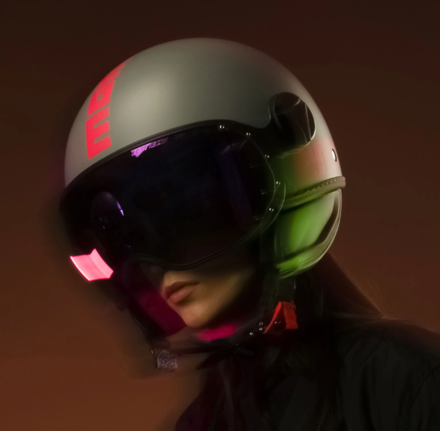 CASCO JET MOMODESIGN FGTR CLASSIC FLUO E2206 - grigio opaco/fuxia fluo