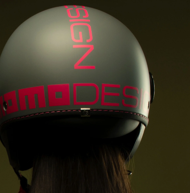 CASCO JET MOMODESIGN FGTR CLASSIC FLUO E2206 - grigio opaco/fuxia fluo