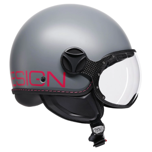 CASCO JET MOMODESIGN FGTR CLASSIC FLUO E2206 - grigio opaco/fuxia fluo