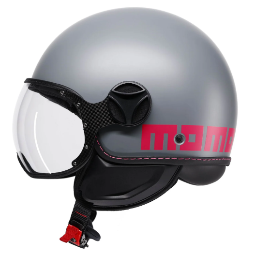 CASCO JET MOMODESIGN FGTR CLASSIC FLUO E2206 - grigio opaco/fuxia fluo