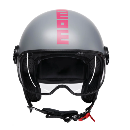 CASCO JET MOMODESIGN FGTR CLASSIC FLUO E2206 - grigio opaco/fuxia fluo