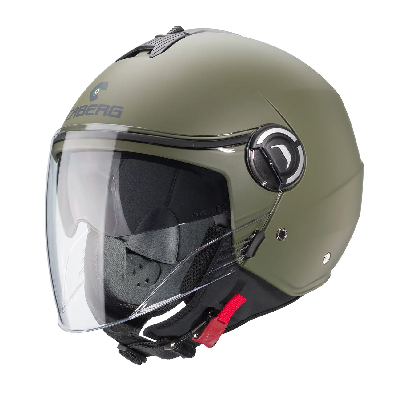 CASCO DEMI JET CABERG RIVIERA V4X - verde militare opaco