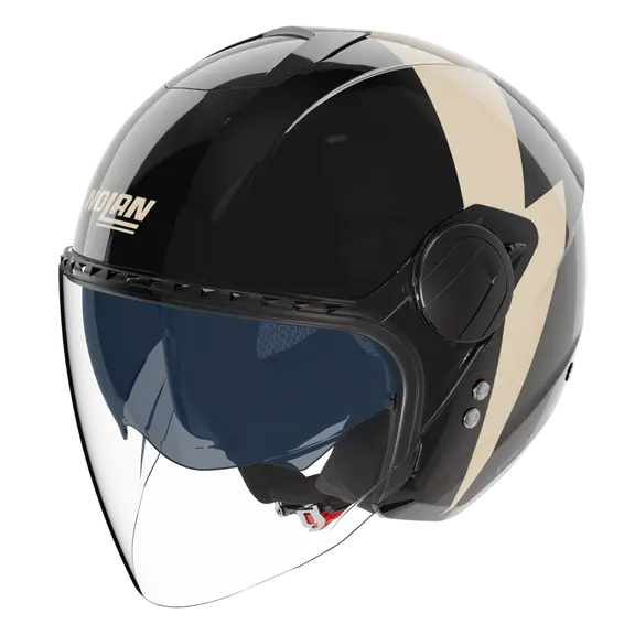 CASCO JET NOLAN N20-2 VISOR IMPETO 344 - nero/avorio lucido