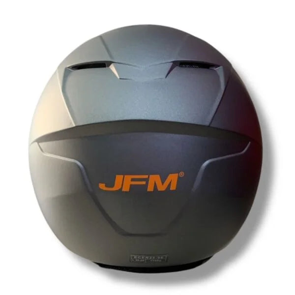 CASCO DEMI JET JFM 205 VISIERA LUNGA - antracite opaco con cover, viti e logo arancione