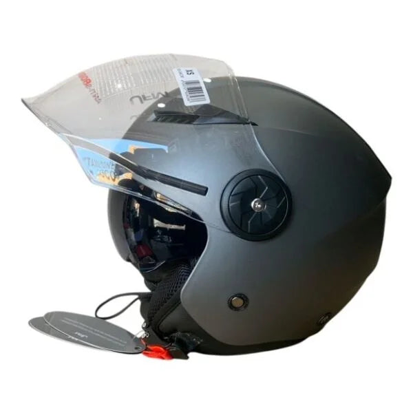 CASCO JET JFM 251 DOPPIA VISIERA LUNGA - antracite opaco