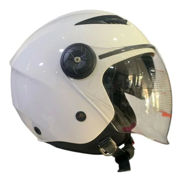 CASCO JET JFM 251 DOPPIA VISIERA LUNGA - bianco lucido
