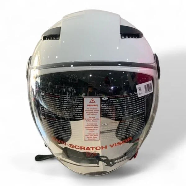 CASCO JET JFM 251 DOPPIA VISIERA LUNGA - bianco lucido