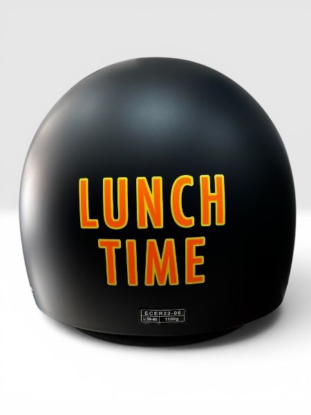 CASCO DEMI JET JFM 900 LUNCH TIME - nero opaco/arancio-giallo