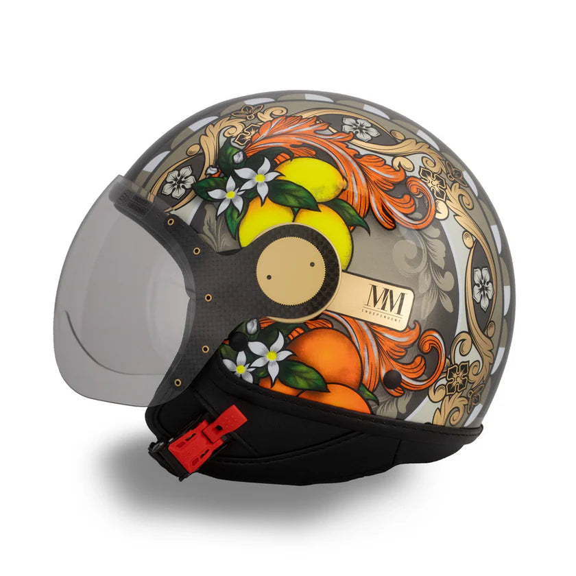 CASCO JET MM INDIPENDENT SICILIA MAGNOLIA - nero lucido