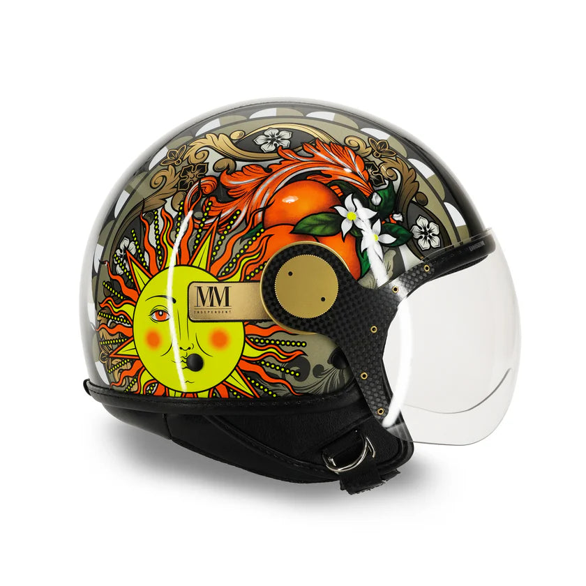 CASCO JET MM INDIPENDENT SICILIA MAGNOLIA - nero lucido