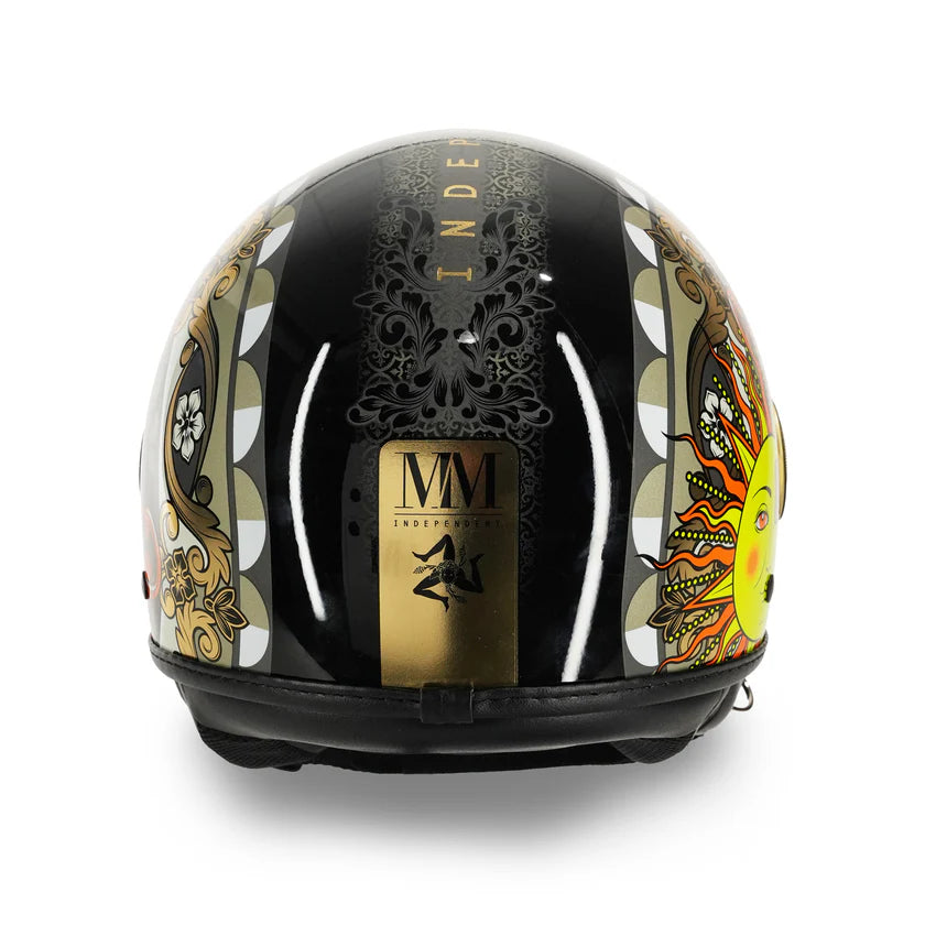 CASCO JET MM INDIPENDENT SICILIA MAGNOLIA - nero lucido