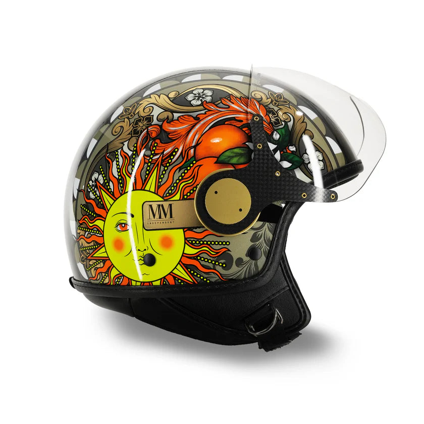 CASCO JET MM INDIPENDENT SICILIA MAGNOLIA - nero lucido