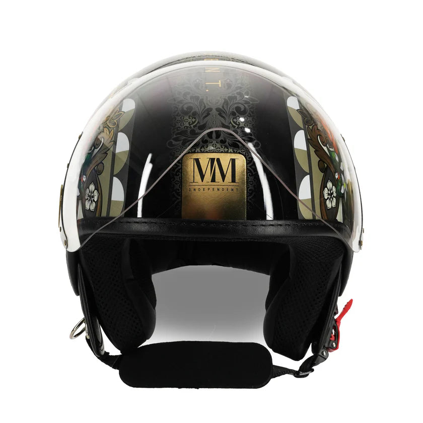 CASCO JET MM INDIPENDENT SICILIA MAGNOLIA - nero lucido