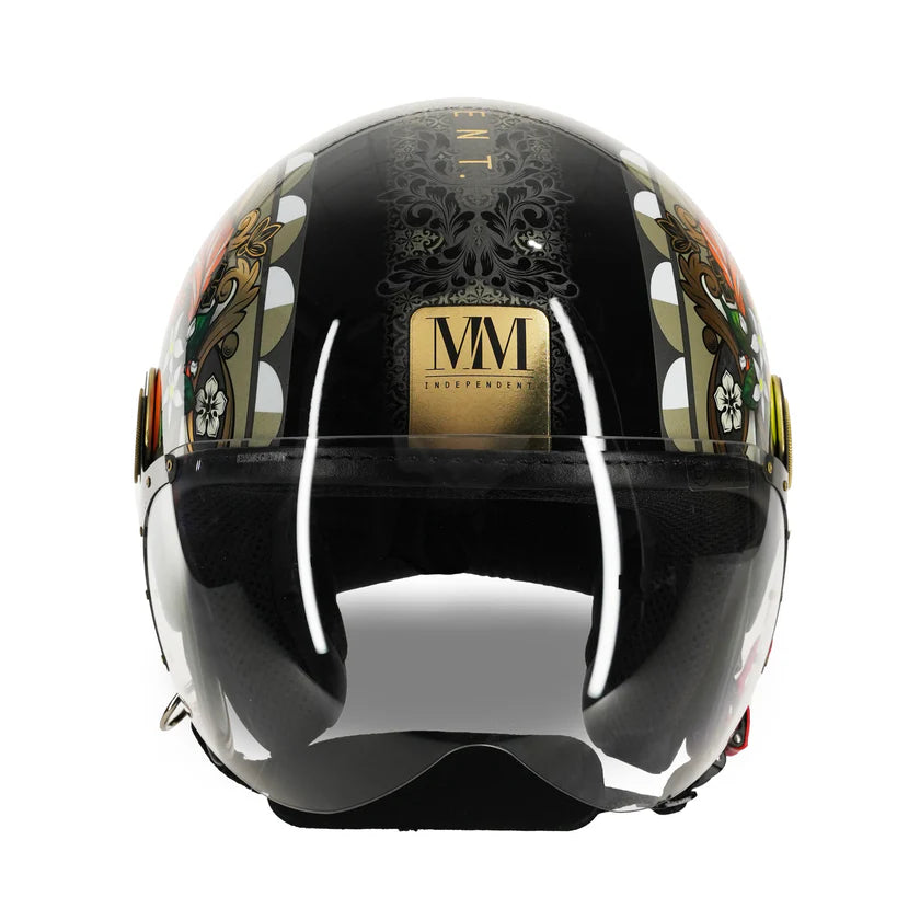 CASCO JET MM INDIPENDENT SICILIA MAGNOLIA - nero lucido