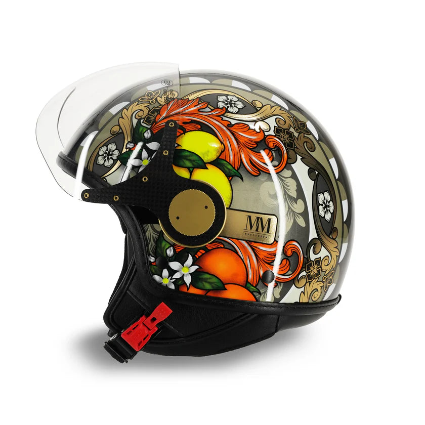 CASCO JET MM INDIPENDENT SICILIA MAGNOLIA - nero lucido
