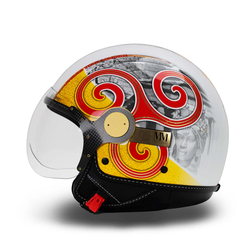 CASCO JET MM INDIPENDENT SICILIA TRINACRIA 2.0 - giallo rosso lucido