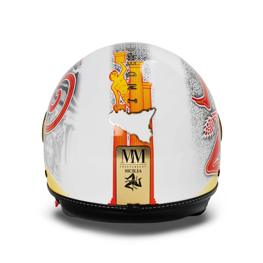 CASCO JET MM INDIPENDENT SICILIA TRINACRIA 2.0 - giallo rosso lucido