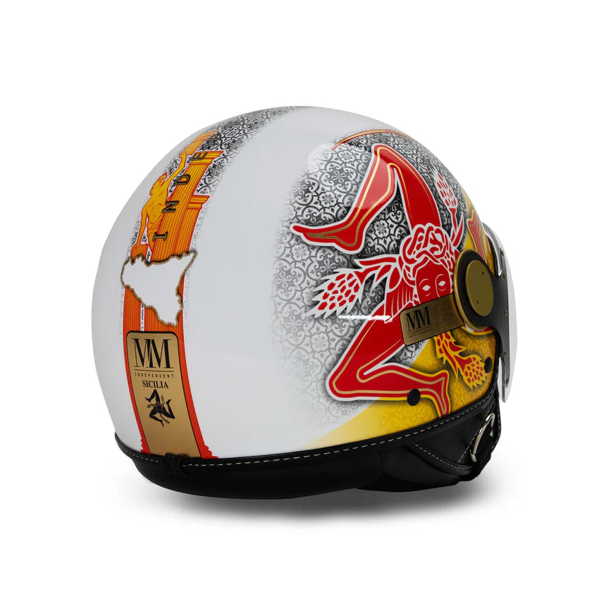 CASCO JET MM INDIPENDENT SICILIA TRINACRIA 2.0 - giallo rosso lucido