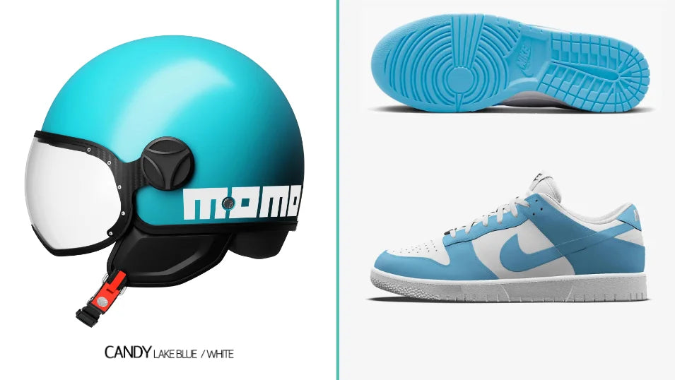 CASCO JET MOMODESIGN FGTR CLASSIC CANDY E2206 - blu lago/bianco lucido