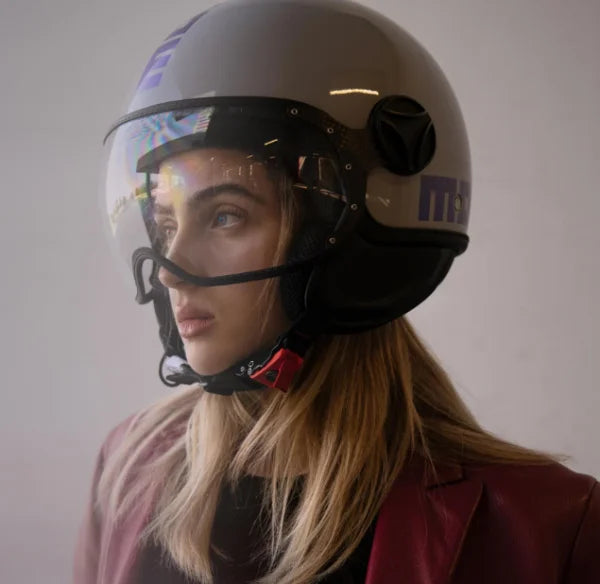 CASCO JET MOMODESIGN FGTR CLASSIC FLIP E2206 - blu fucsia lucido