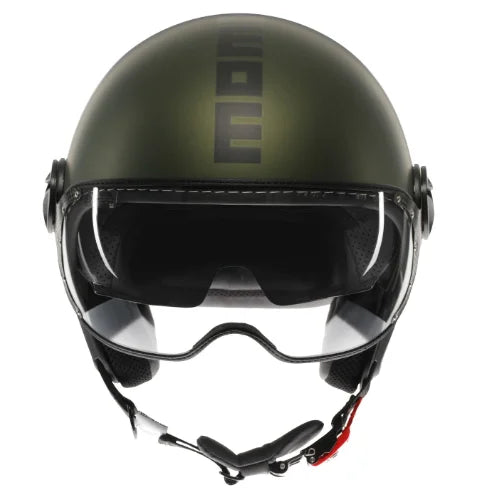 CASCO JET MOMODESIGN FGTR EVO MONO E2206 - verde opaco/nero