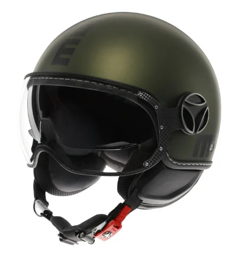 CASCO JET MOMODESIGN FGTR EVO MONO E2206 - verde opaco/nero