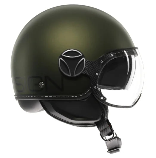 CASCO JET MOMODESIGN FGTR EVO MONO E2206 - verde opaco/nero