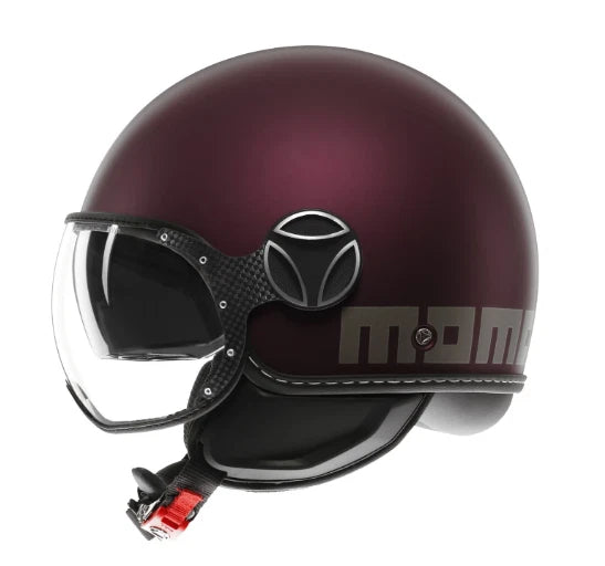CASCO JET MOMODESIGN FGTR EVO E2206 - amarena opaco argento