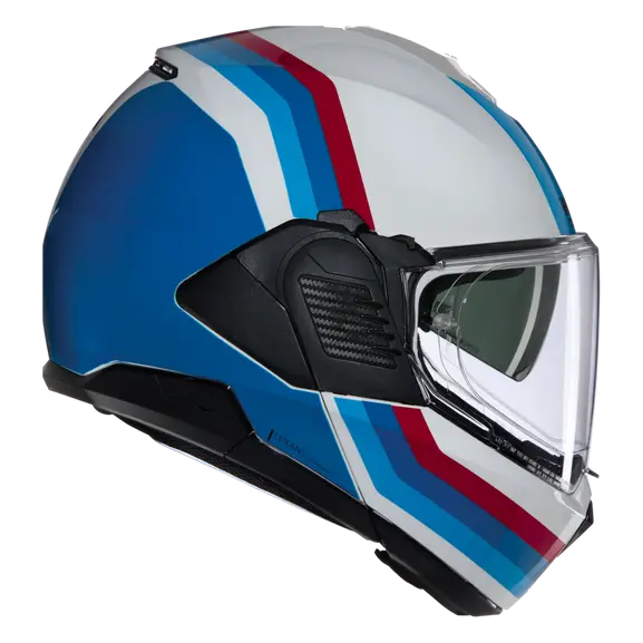 CASCO REVERSIBILE NOLAN N120-1 LINEO 347 - bianco, blu, rosso lucido