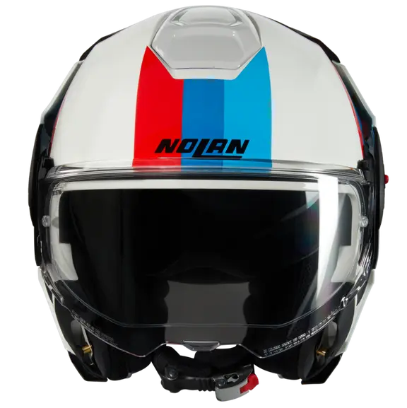 CASCO REVERSIBILE NOLAN N120-1 LINEO 347 - bianco, blu, rosso lucido