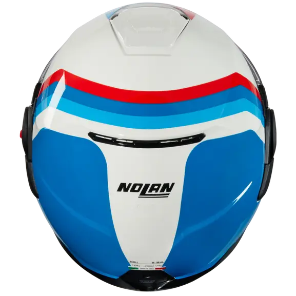 CASCO REVERSIBILE NOLAN N120-1 LINEO 347 - bianco, blu, rosso lucido