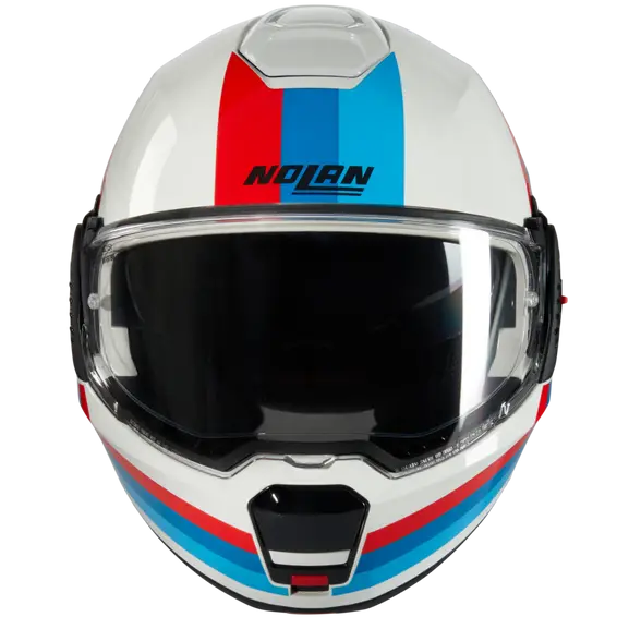 CASCO REVERSIBILE NOLAN N120-1 LINEO 347 - bianco, blu, rosso lucido