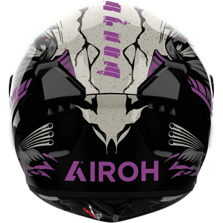 CASCO INTEGRALE AIROH CONNOR BLOOM - bianco/nero/viola floreale lucido