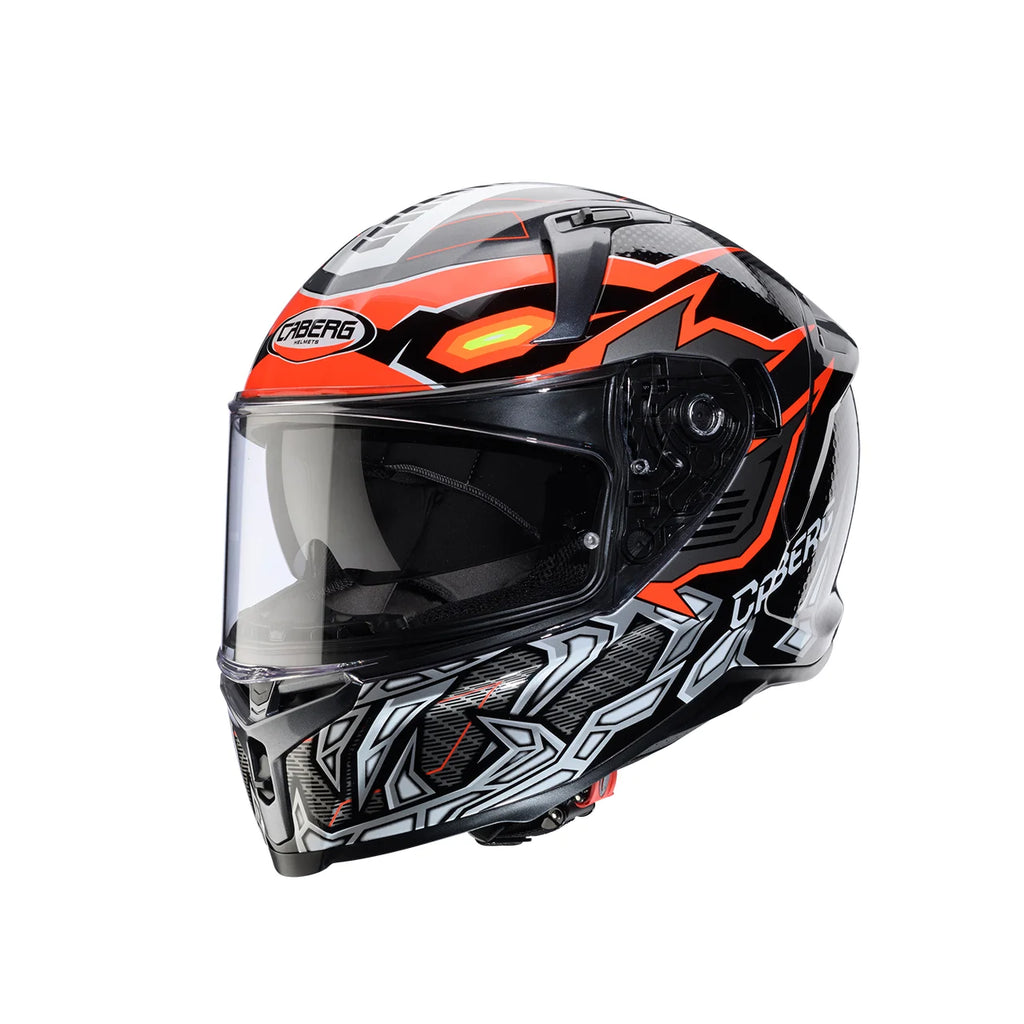 CASCO INTEGRALE CABERG AVALON X GURKHA - nero/grigio/arancione fluo lucido