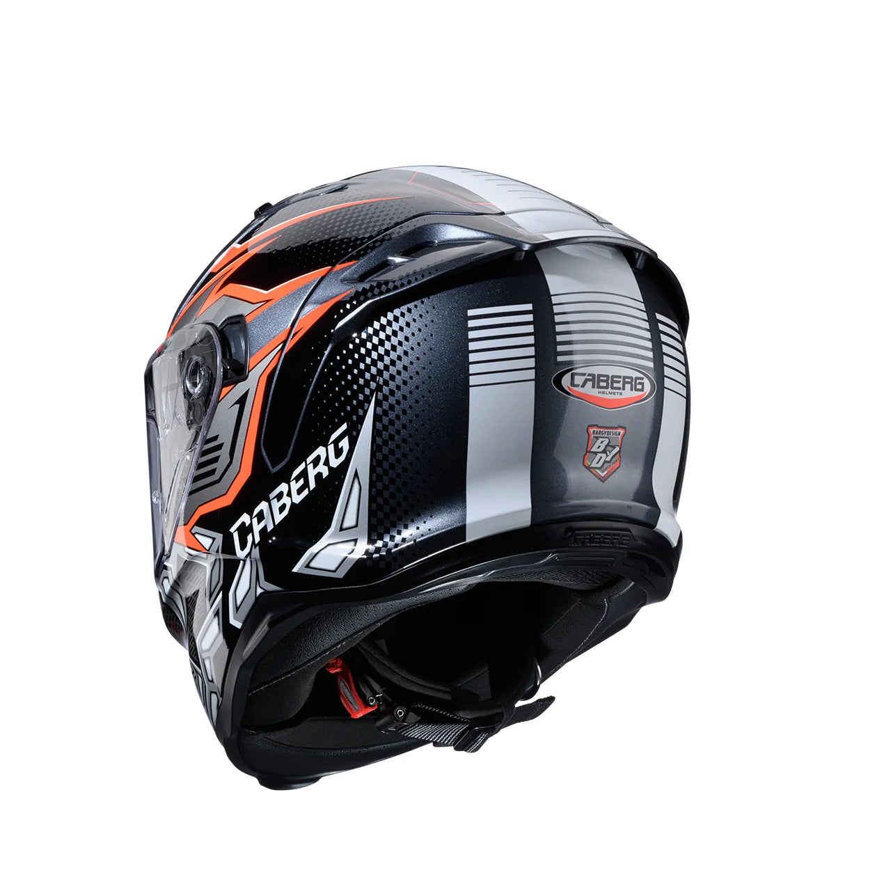 CASCO INTEGRALE CABERG AVALON X GURKHA - nero/grigio/arancione fluo lucido
