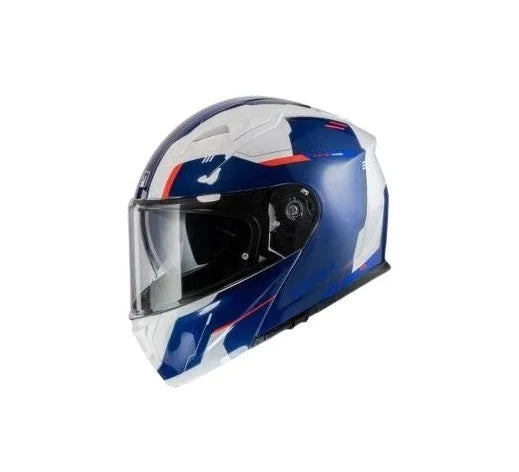 CASCO MODULARE MPH RAPTOR SPACE - bianco/blu/rosso lucido