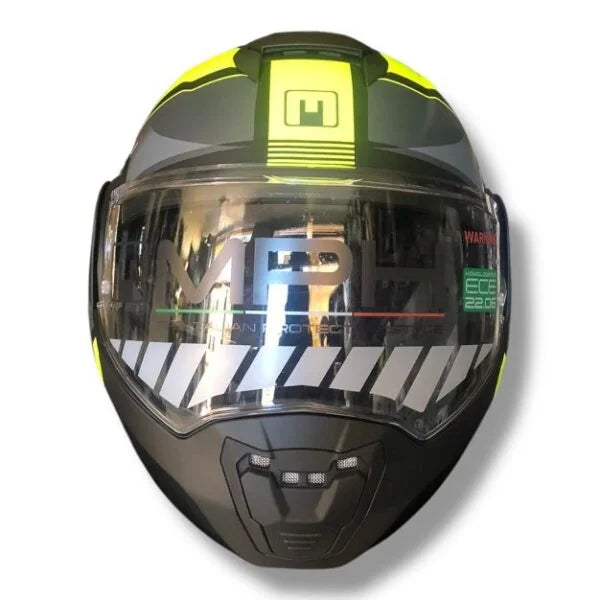 CASCO REVERSIBILE MPH ARTRA ECE 22.06 GRAFICA VISION - nero argento giallo opaco