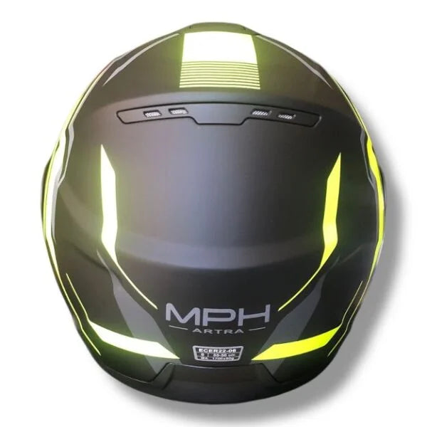 CASCO REVERSIBILE MPH ARTRA ECE 22.06 GRAFICA VISION - nero argento giallo opaco