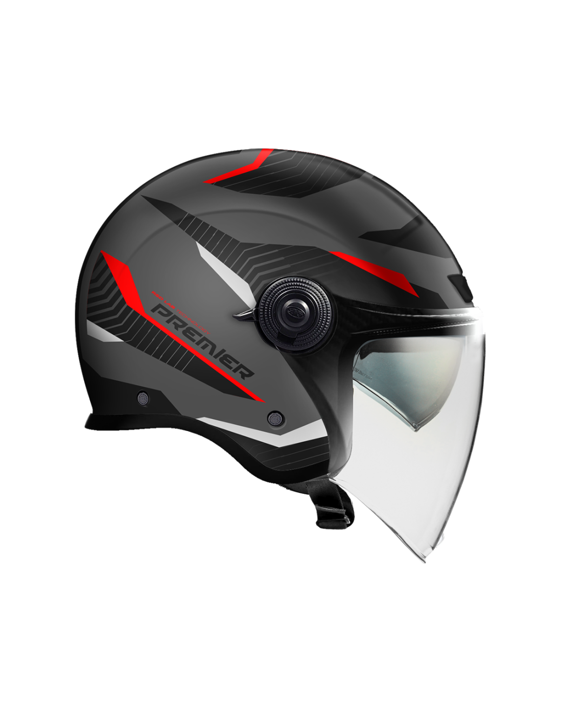 CASCO JET PREMIER CITY FLY EVO - FA 17 BM nero grigio rosso