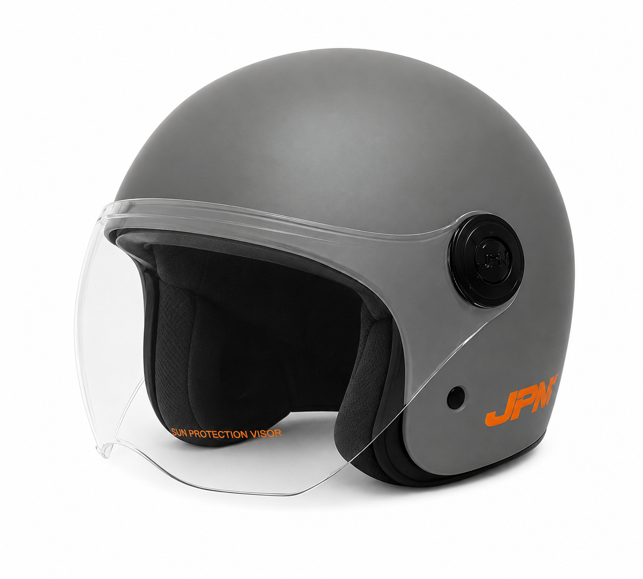 CASCO DEMI JET JFM 900 BIG BOSS - grigio opaco/arancio