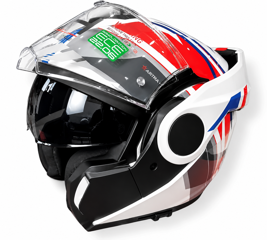 CASCO REVERSIBILE MPH ARTRA ECE 22.06 GRAFICA VISION - bianca/rosso/blu lucido