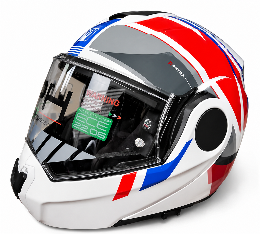 CASCO REVERSIBILE MPH ARTRA ECE 22.06 GRAFICA VISION - bianca/rosso/blu lucido