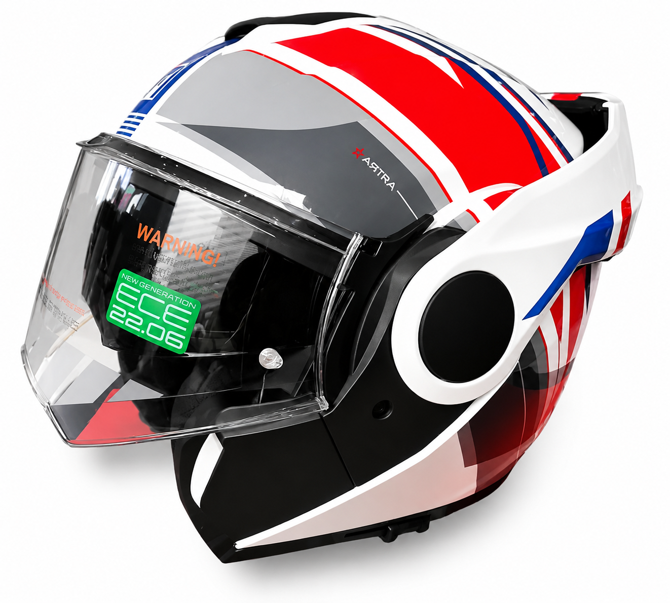 CASCO REVERSIBILE MPH ARTRA ECE 22.06 GRAFICA VISION - bianca/rosso/blu lucido
