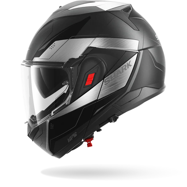 CASCO REVERSIBILE SHARK OXO MEKARIUM Mat AUK - antracite/cromo/nero opaco