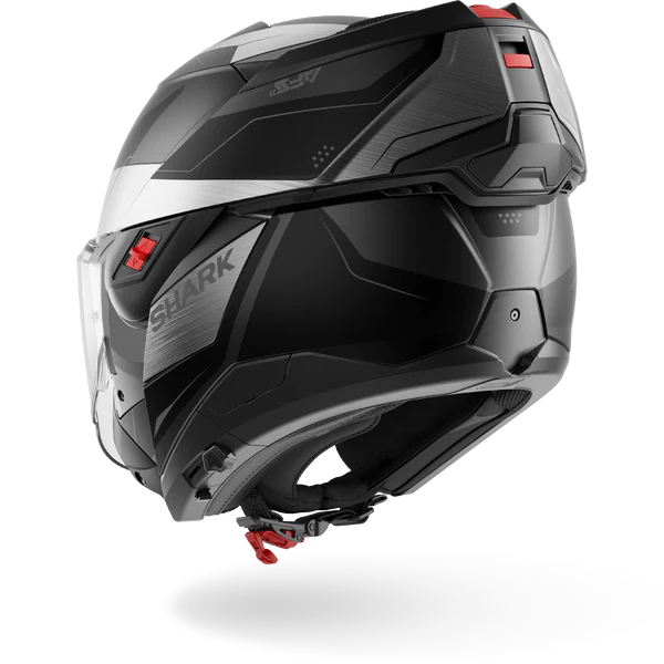 CASCO REVERSIBILE SHARK OXO MEKARIUM Mat AUK - antracite/cromo/nero opaco