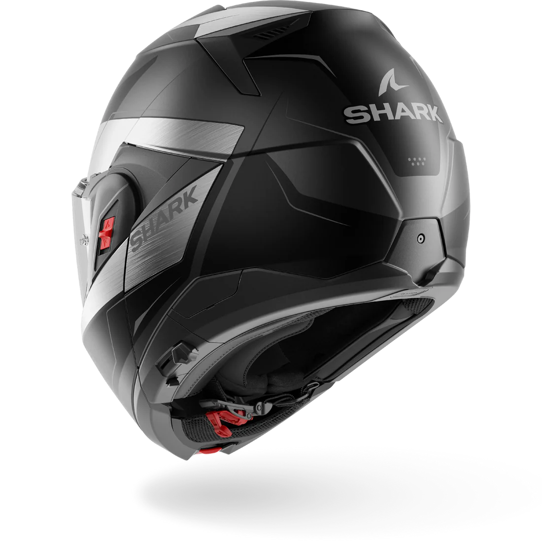 CASCO REVERSIBILE SHARK OXO MEKARIUM Mat AUK - antracite/cromo/nero opaco