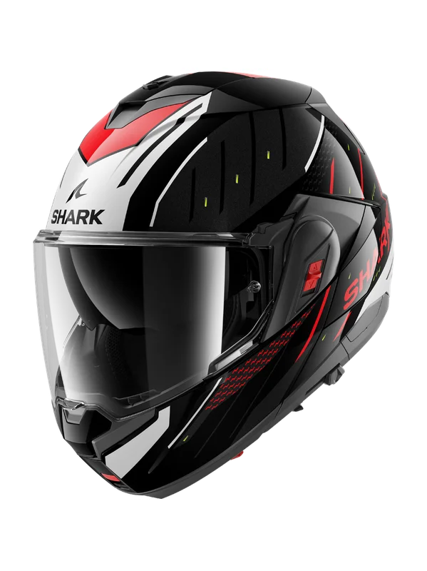 CASCO REVERSIBILE SHARK OXO RYDGER KSR - nero argento rosso lucido