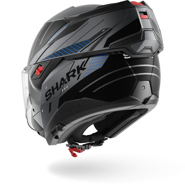 CASCO REVERSIBILE SHARK OXO RYDGER Mat ABK - antracite/blu/nero opaco