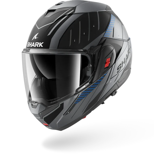 CASCO REVERSIBILE SHARK OXO RYDGER Mat ABK - antracite/blu/nero opaco